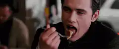 James Franco eating and saying so good