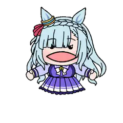 Chibi horse girl with big mouth
