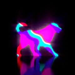 Neon dog silhouette animation