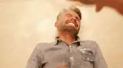 man gets hit in face with flour