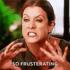 Frustrated woman making faces