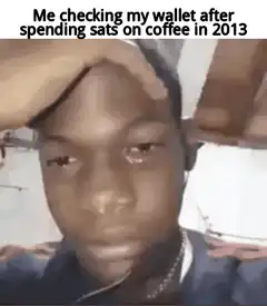 Me checking my wallet after spending sats on coffee in 2013