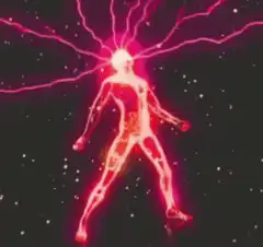 glowing pink energy figure