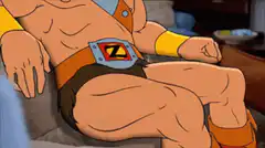 He-Man sitting on couch