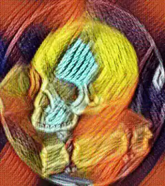 Colorful skull with rainbow hair