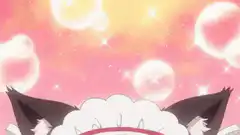 Anime girl with cat ears and sparkles