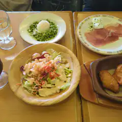table spread of food dishes