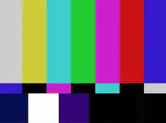 TV test pattern glitch and static