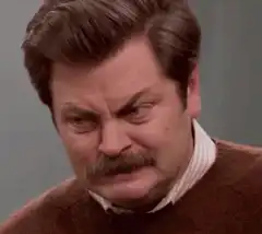 Ron Swanson angry face
