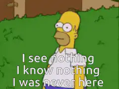 Homer Simpson hiding in grass