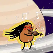 Hot Dog Playing Violin in Space