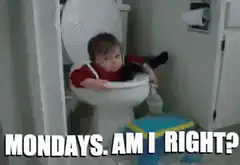 Baby in toilet mondays am i right