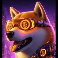 Cyberpunk Doge with Bitcoin Goggles