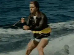 Steve McQueen water skiing