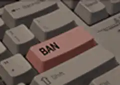 Ban key and pointing man