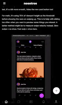 nosotros app post and comments