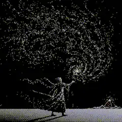 Wizard casting starry magic spell