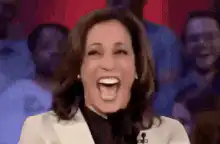 Kamala Harris laughing hysterically
