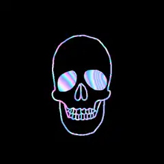Neon skull rotating