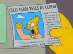 Old Man Yells at Cloud newspaper clipping