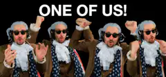 George Washington dancing with sunglasses