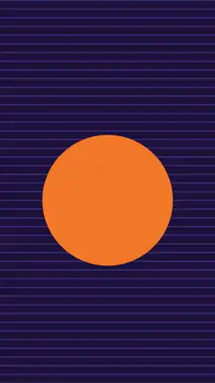 orange circle on striped background