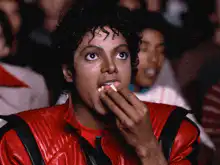 Michael Jackson eating popcorn