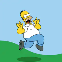 Homer Simpson jumping excitedly