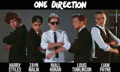 One Direction members posing