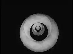 Black and white hypnotic spiral animation