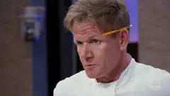 Gordon Ramsay with pencil on head