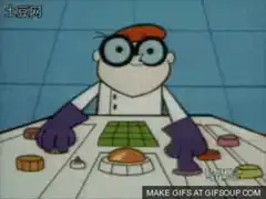 Professor Utonium playing with buttons