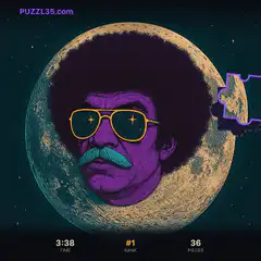 Bob Ross Moon Puzzle