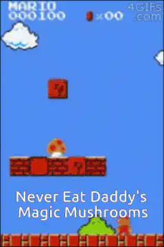 Mario mushroom grows into giant