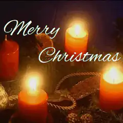 Merry Christmas candles flickering