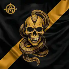 Anarchy Skull and Snake Flag