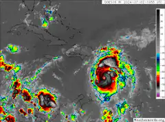 Goes16 IR satellite view of hurricane