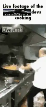 Live footage of the devs cooking
