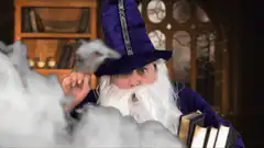 Wizard sneezes smoke