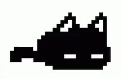 pixel art black cat