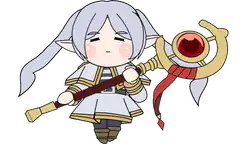chibi elf girl with staff