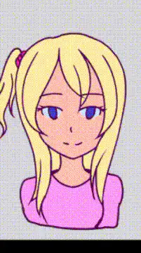 anime girl turns head