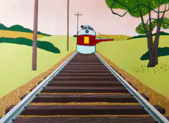 Train crash explosion with stars