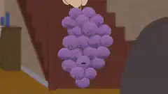Mr. Garrison holding a bunch of grapes