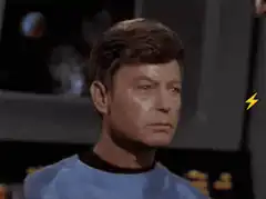 Spock and Kirk lightning bolt reaction