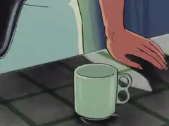 anime character pouring coffee