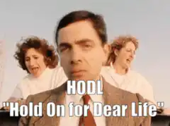 Mr. Bean HODL Hold On for Dear Life