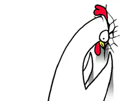 cartoon chicken head shaking