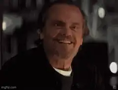 Jack Nicholson glowing red eyes