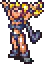pixel art character flexing